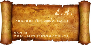 Luncanu Artemíszia névjegykártya